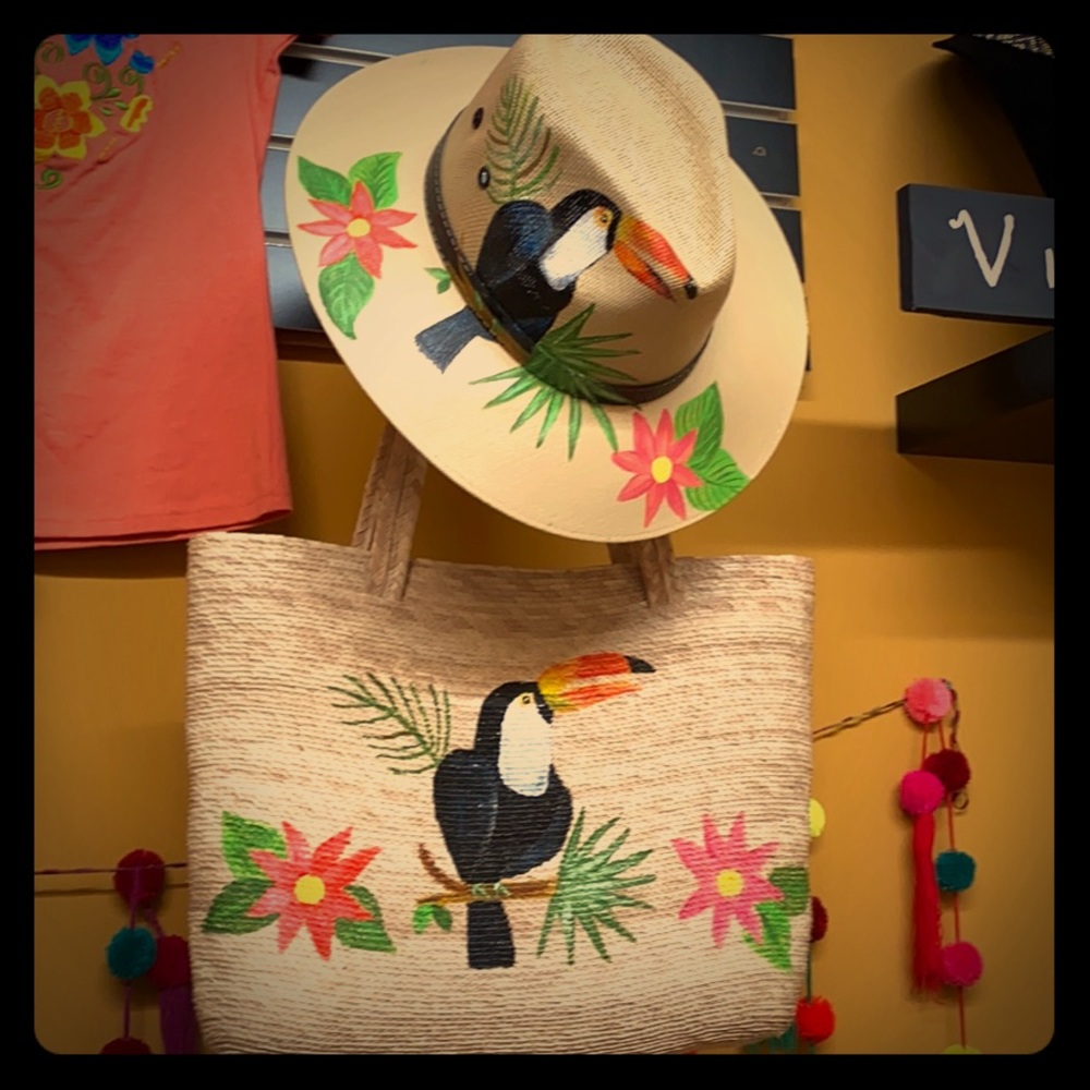 TROPICAL HAT AND BAG SET